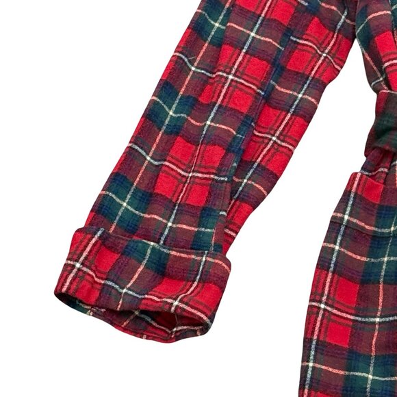 Vintage 1980s Pendleton Red Green Plaid Wool Robe USA - Picture 6 of 9